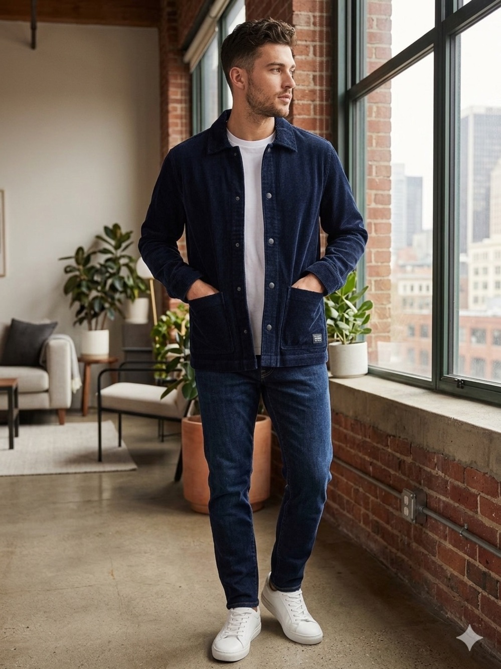 Ben Sherman Navy Corduroy Jacket Size Small VGUC Preppy, Academia